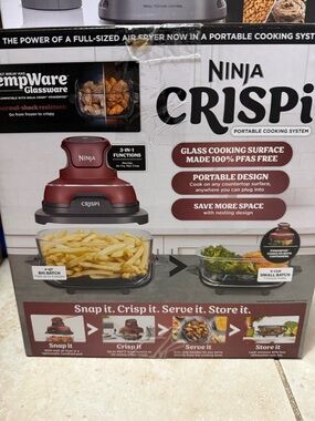 Ninja CRISPi Portable Cooking System - Burgundy and Black